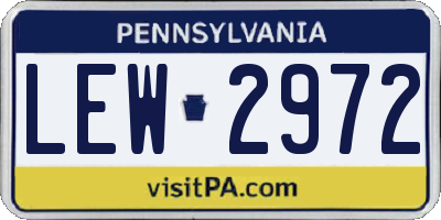 PA license plate LEW2972