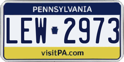 PA license plate LEW2973