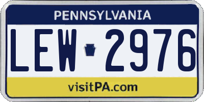 PA license plate LEW2976