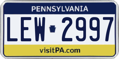 PA license plate LEW2997