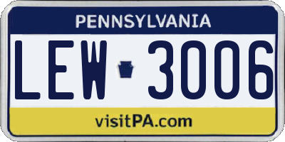 PA license plate LEW3006