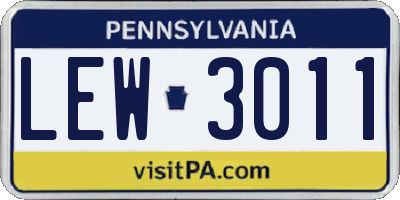 PA license plate LEW3011