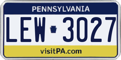 PA license plate LEW3027