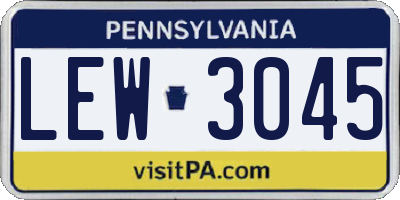 PA license plate LEW3045