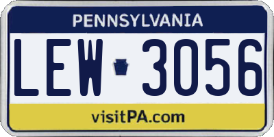 PA license plate LEW3056