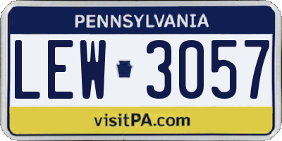 PA license plate LEW3057