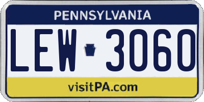 PA license plate LEW3060