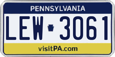 PA license plate LEW3061