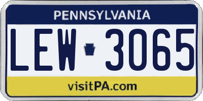 PA license plate LEW3065