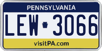 PA license plate LEW3066