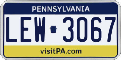 PA license plate LEW3067