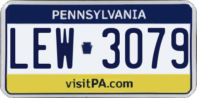 PA license plate LEW3079
