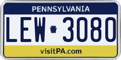 PA license plate LEW3080