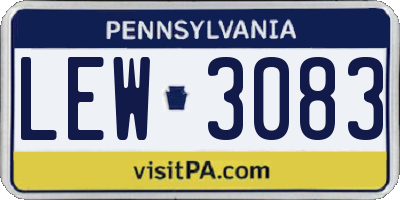 PA license plate LEW3083