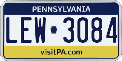 PA license plate LEW3084