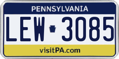 PA license plate LEW3085