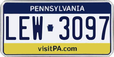 PA license plate LEW3097