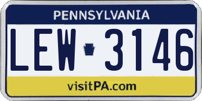 PA license plate LEW3146