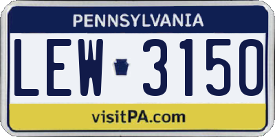 PA license plate LEW3150