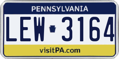 PA license plate LEW3164