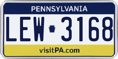 PA license plate LEW3168