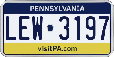 PA license plate LEW3197