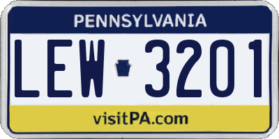 PA license plate LEW3201