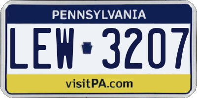 PA license plate LEW3207