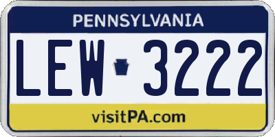 PA license plate LEW3222