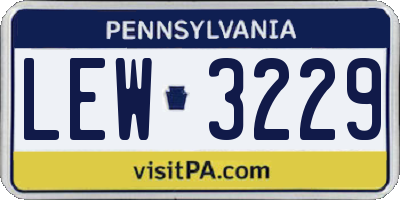 PA license plate LEW3229