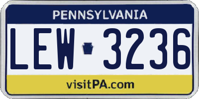 PA license plate LEW3236