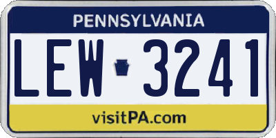 PA license plate LEW3241