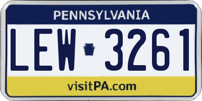 PA license plate LEW3261