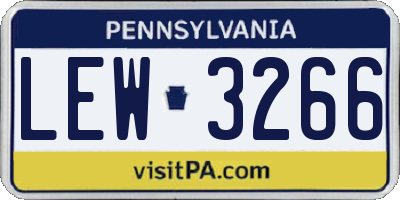 PA license plate LEW3266