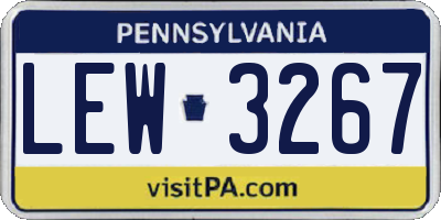 PA license plate LEW3267