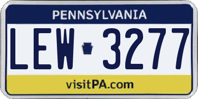 PA license plate LEW3277