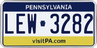 PA license plate LEW3282