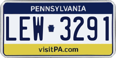 PA license plate LEW3291