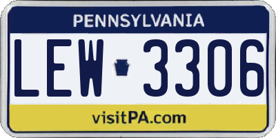 PA license plate LEW3306