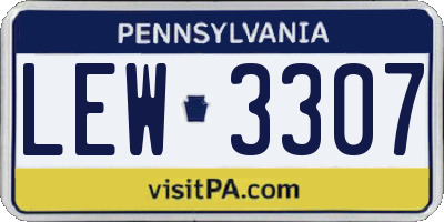 PA license plate LEW3307