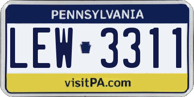 PA license plate LEW3311