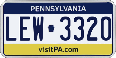 PA license plate LEW3320