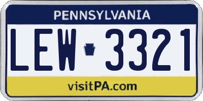 PA license plate LEW3321