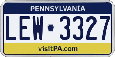 PA license plate LEW3327
