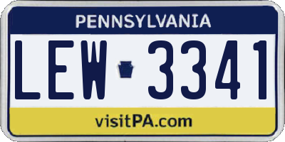 PA license plate LEW3341