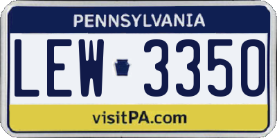 PA license plate LEW3350