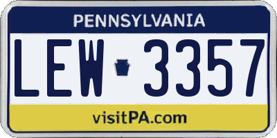 PA license plate LEW3357