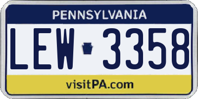 PA license plate LEW3358