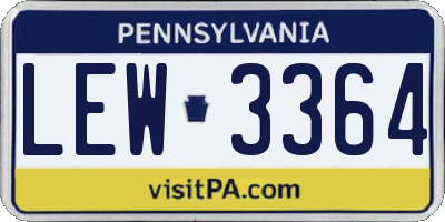 PA license plate LEW3364
