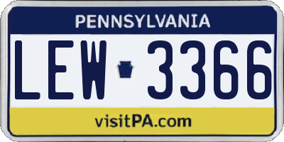 PA license plate LEW3366